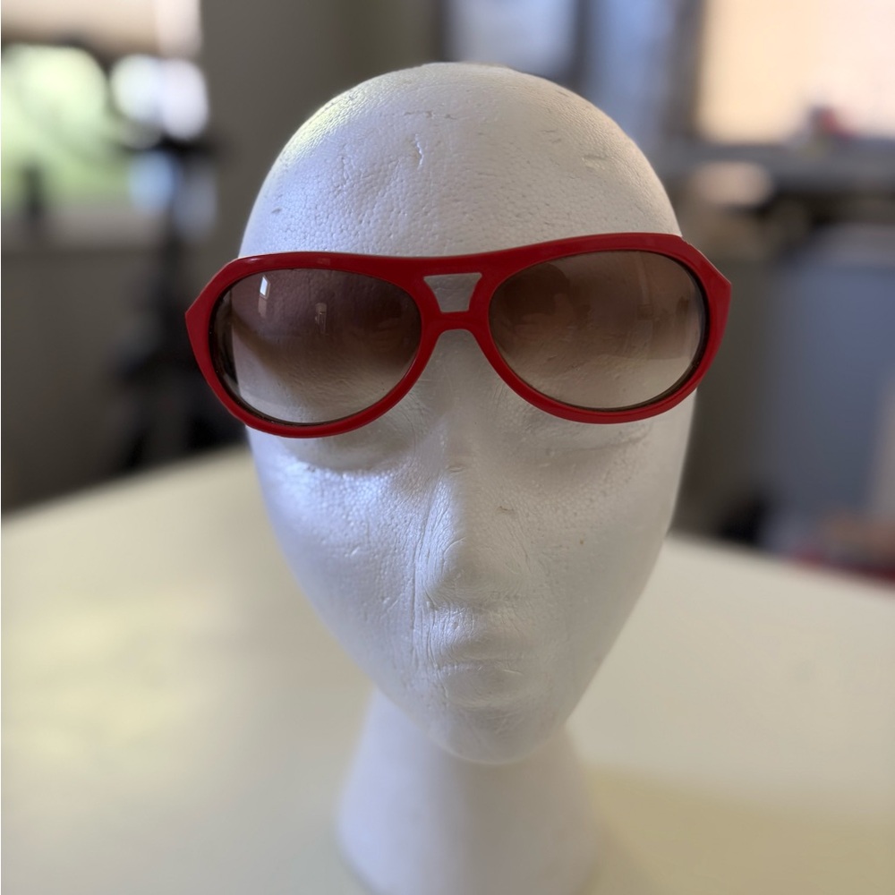 Vintage Dita Alpine Aviator Sunglasses Orange Brown - Picture 6 of 6